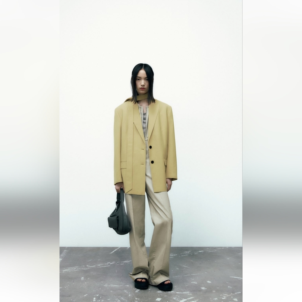 🆕 Zara Straight Cut Blazer And Tie